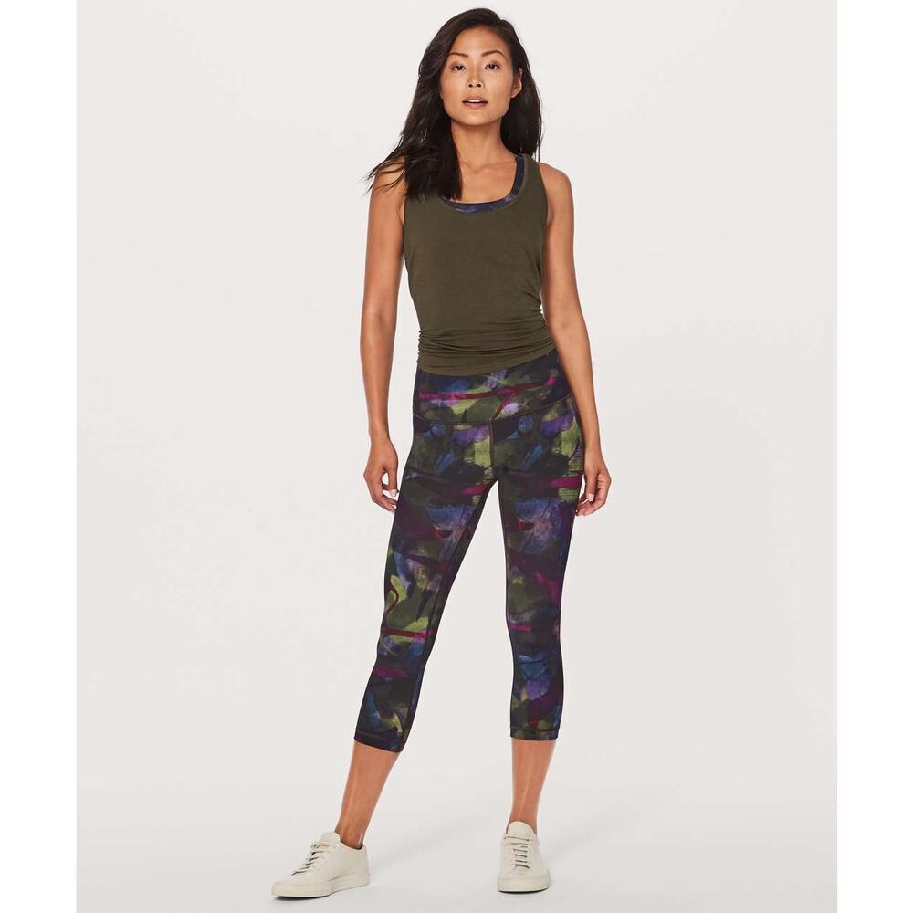 LULULEMON Wunder Under Crop Hi-Rise Size 2 Aura Dark Chrome Multi - Picture 4 of 9